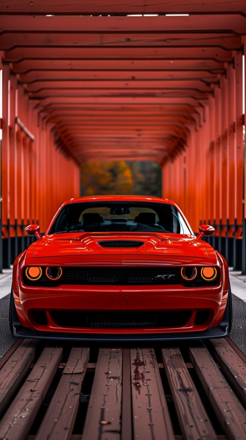 Red Dodge Challenger Car Aesthetics (697)