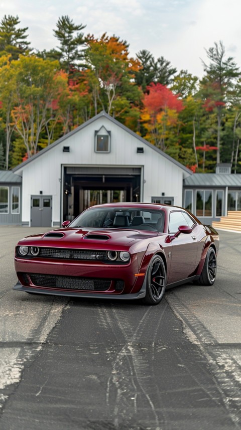 Red Dodge Challenger Car Aesthetics (691)