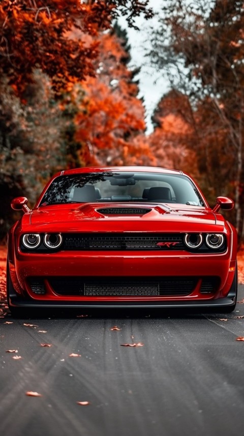 Red Dodge Challenger Car Aesthetics (704)