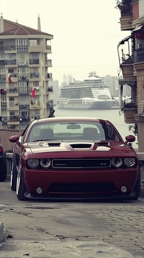 Red Dodge Challenger Car Aesthetics (737)