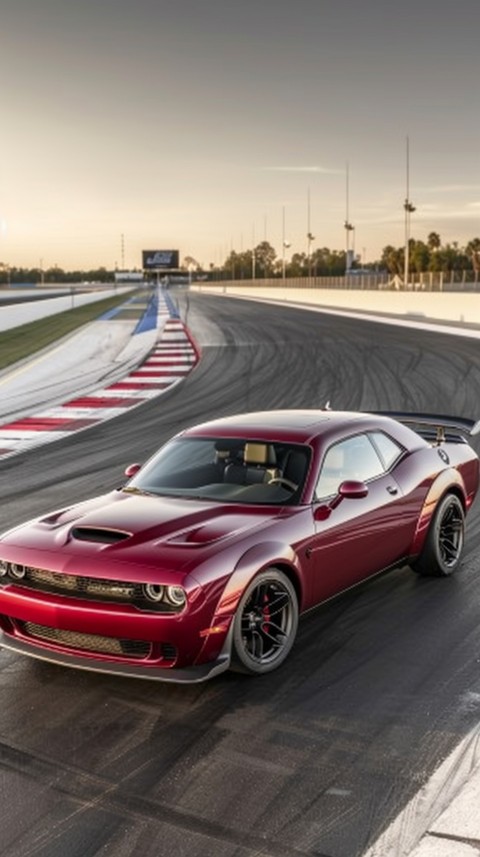 Red Dodge Challenger Car Aesthetics (711)