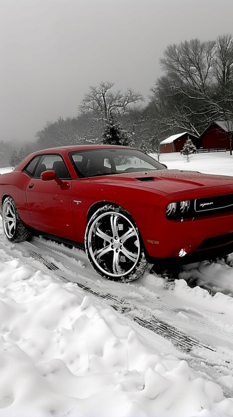 Red Dodge Challenger Car Aesthetics (736)