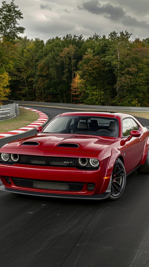 Red Dodge Challenger Car Aesthetics (757)