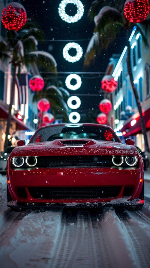 Red Dodge Challenger Car Aesthetics (806)