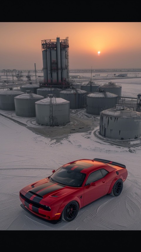 Red Dodge Challenger Car Aesthetics (817)