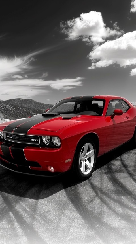 Red Dodge Challenger Car Aesthetics (877)