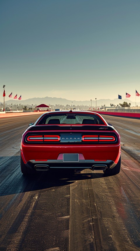 Red Dodge Challenger Car Aesthetics (916)