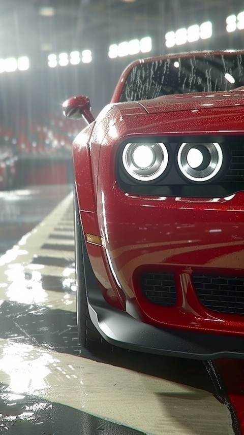 Red Dodge Challenger Car Aesthetics (958)