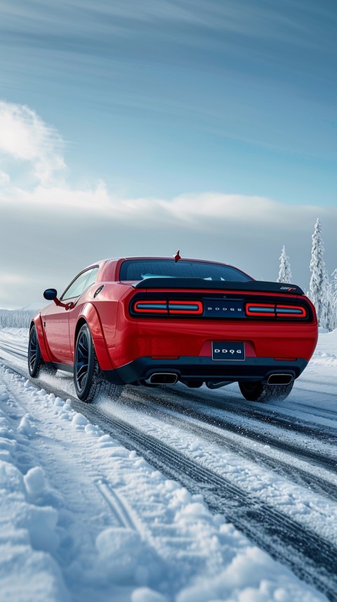 Red Dodge Challenger Car Aesthetics (961)