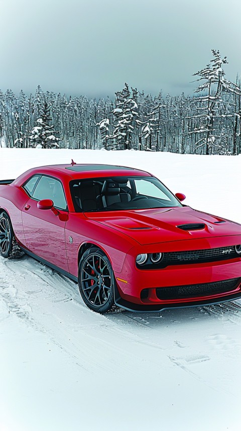 Red Dodge Challenger Car Aesthetics (988)