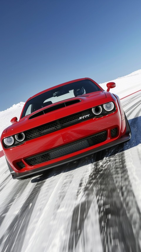 Red Dodge Challenger Car Aesthetics (1051)