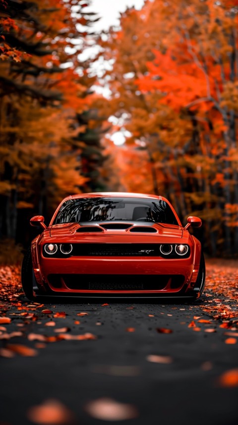 Red Dodge Challenger Car Aesthetics (1005)