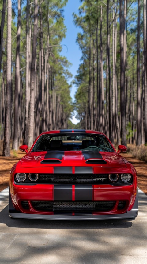 Red Dodge Challenger Car Aesthetics (1024)