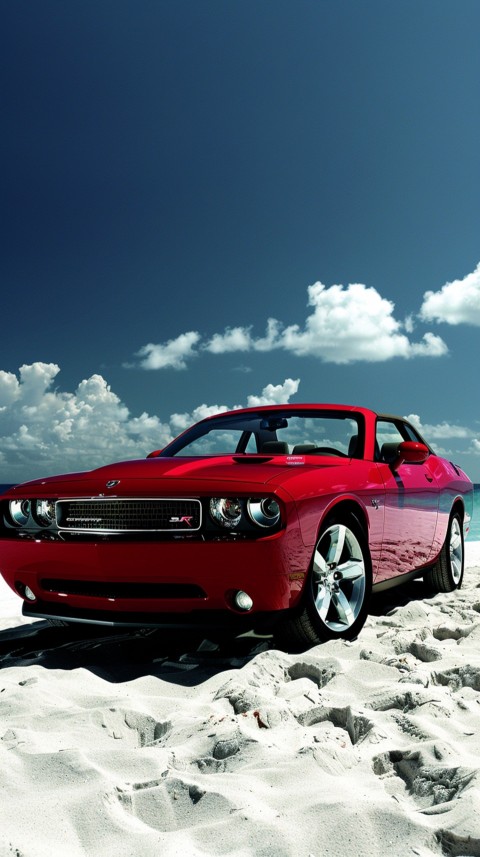 Red Dodge Challenger Car Aesthetics (1025)