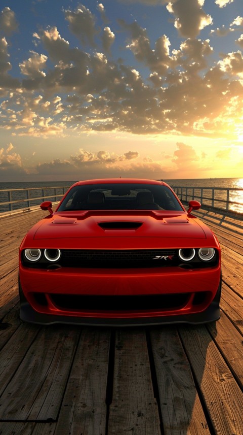 Red Dodge Challenger Car Aesthetics (1026)