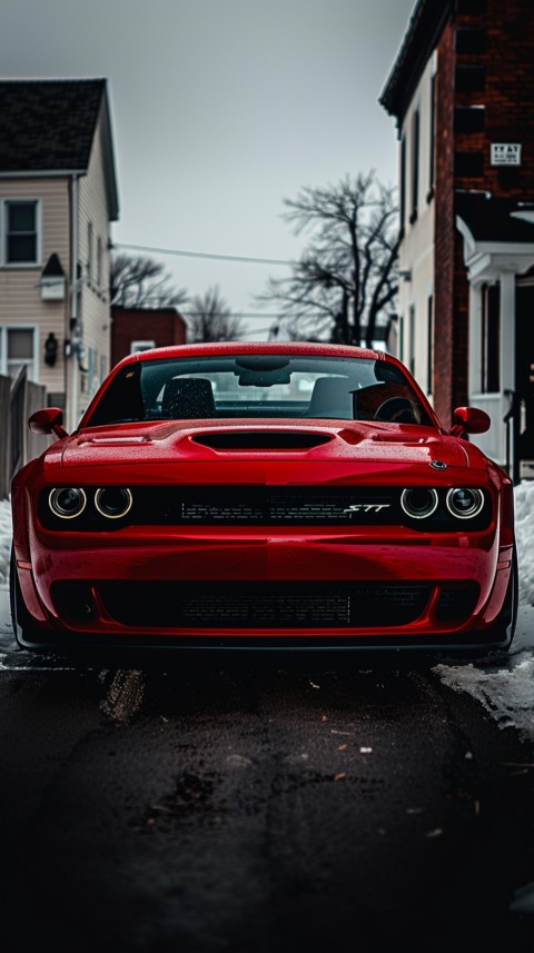 Red Dodge Challenger Car Aesthetics (1084)