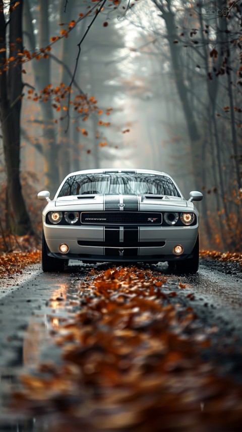 White Dodge Challenger Car Aesthetics (43)