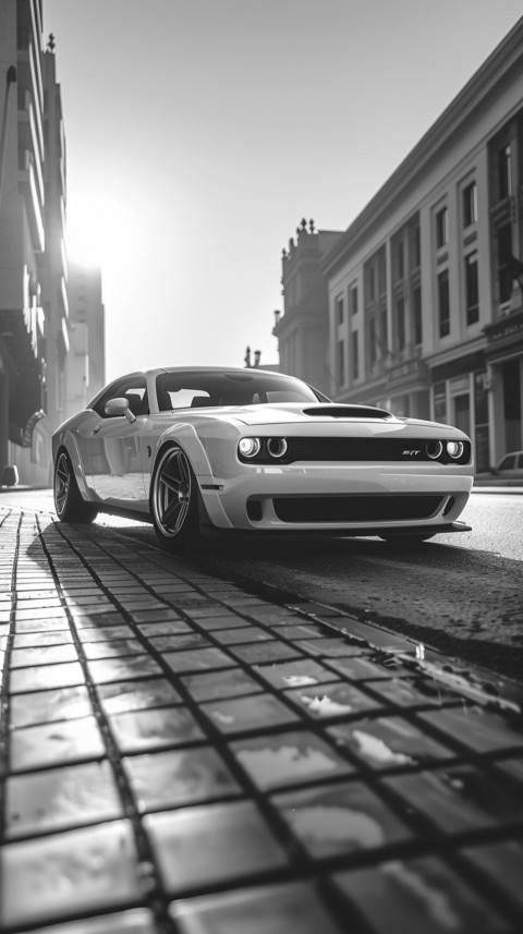 White Dodge Challenger Car Aesthetics (122)