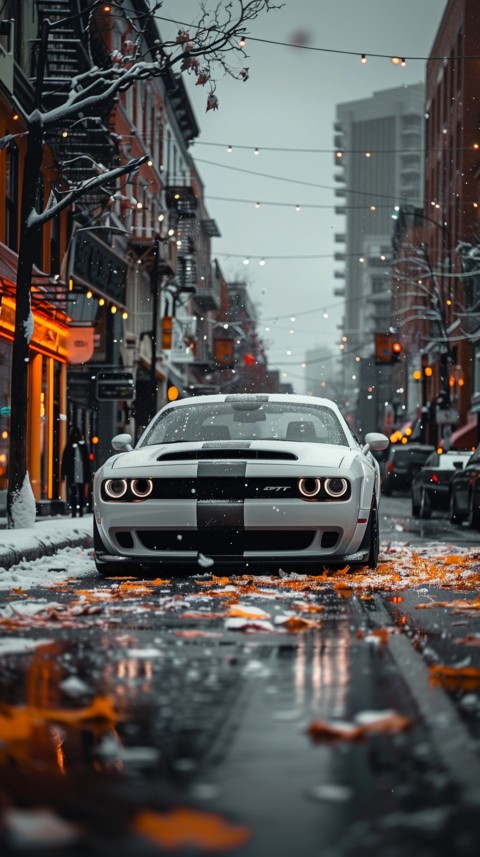 White Dodge Challenger Car Aesthetics (144)