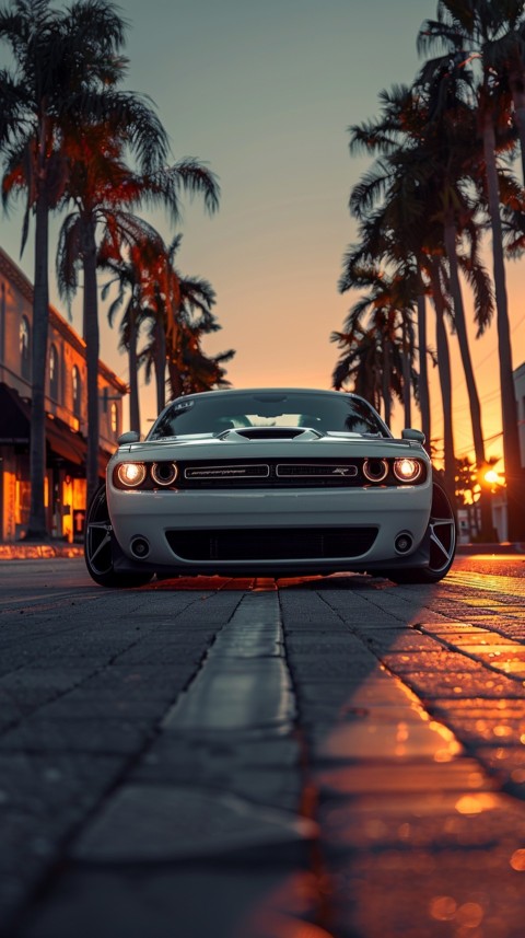 White Dodge Challenger Car Aesthetics (146)