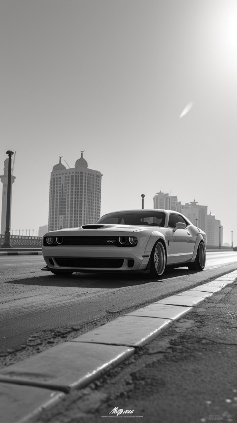 White Dodge Challenger Car Aesthetics (178)