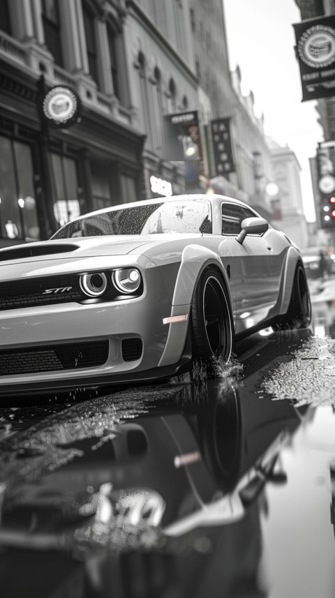 White Dodge Challenger Car Aesthetics (160)