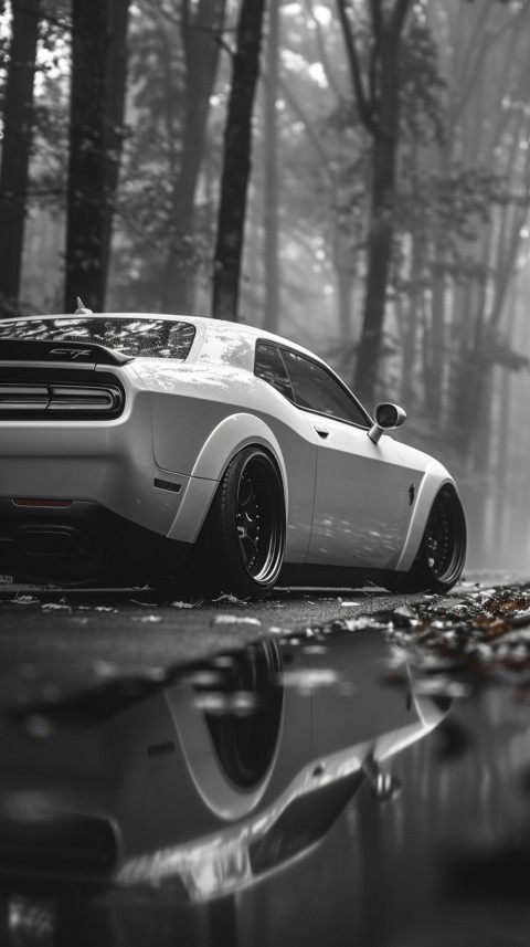 White Dodge Challenger Car Aesthetics (151)