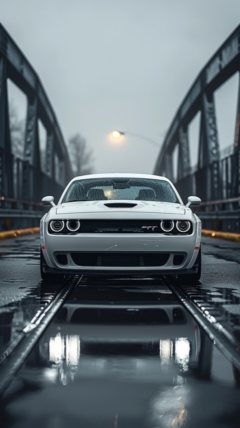 White Dodge Challenger Car Aesthetics (172)