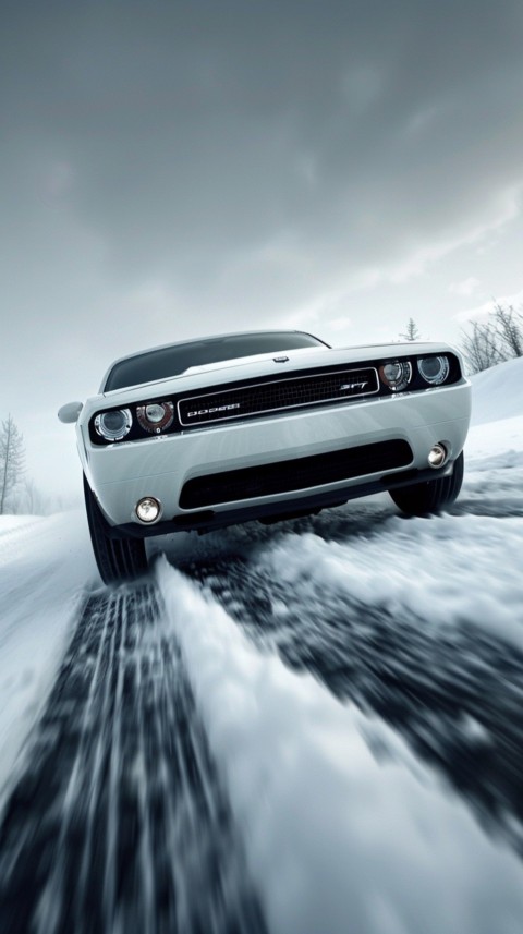 White Dodge Challenger Car Aesthetics (170)