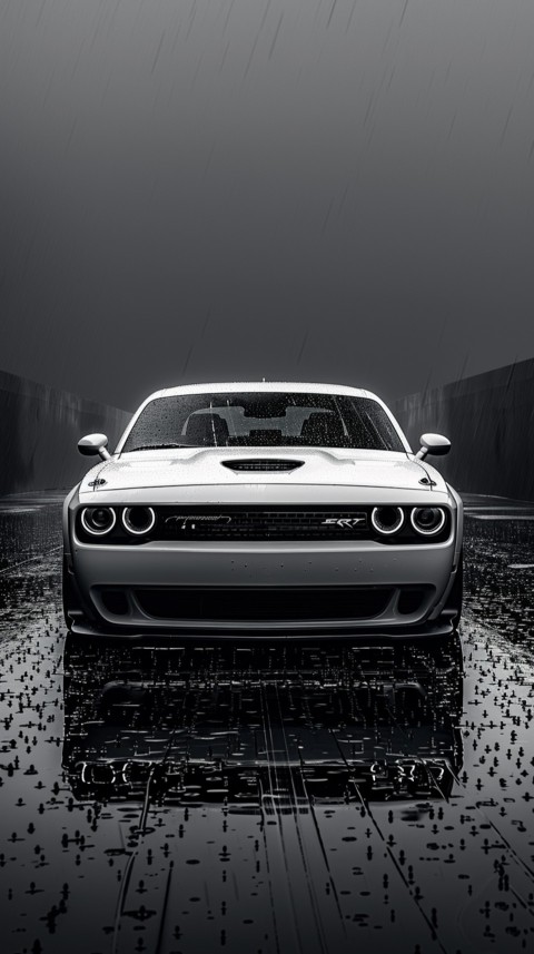 White Dodge Challenger Car Aesthetics (177)