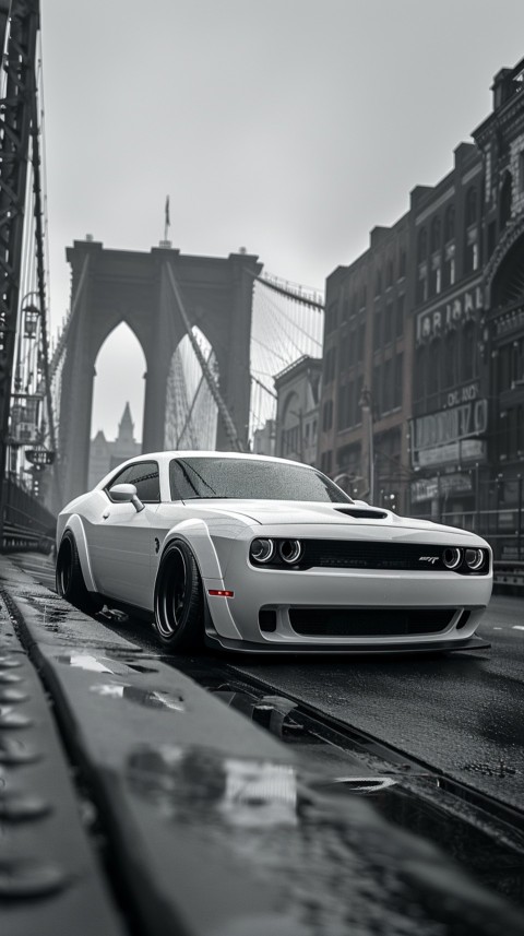 White Dodge Challenger Car Aesthetics (180)