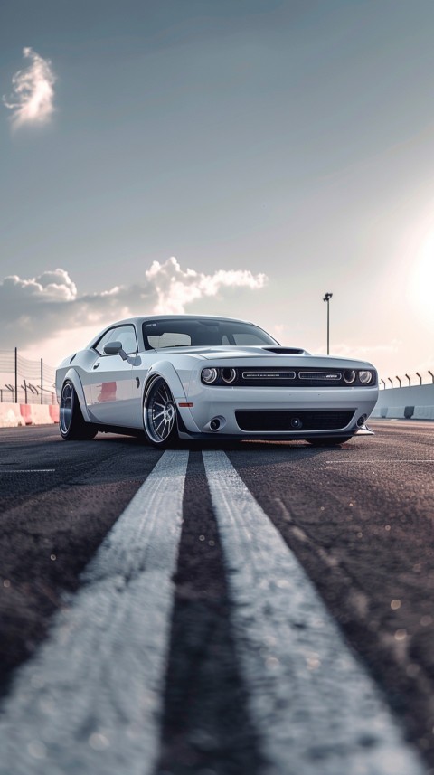 White Dodge Challenger Car Aesthetics (156)