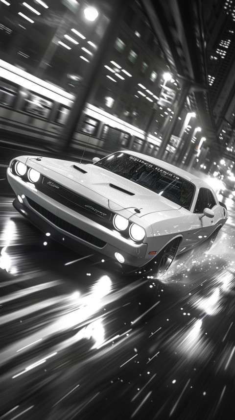 White Dodge Challenger Car Aesthetics (142)