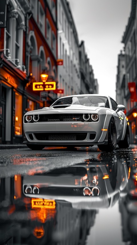 White Dodge Challenger Car Aesthetics (154)