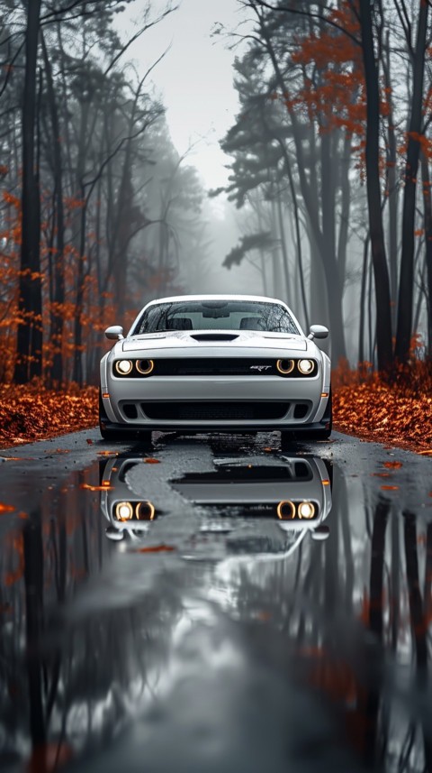 White Dodge Challenger Car Aesthetics (145)