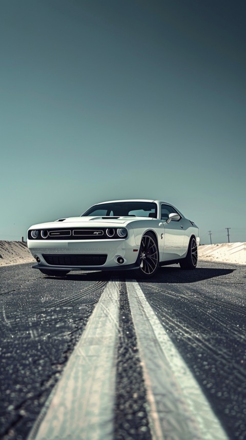 White Dodge Challenger Car Aesthetics (185)