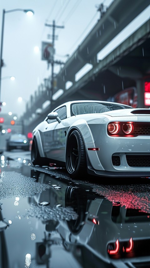 White Dodge Challenger Car Aesthetics (192)