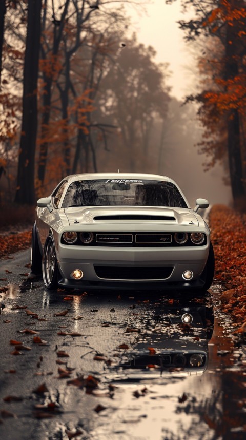 White Dodge Challenger Car Aesthetics (210)