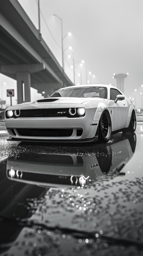 White Dodge Challenger Car Aesthetics (249)