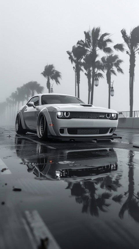 White Dodge Challenger Car Aesthetics (268)