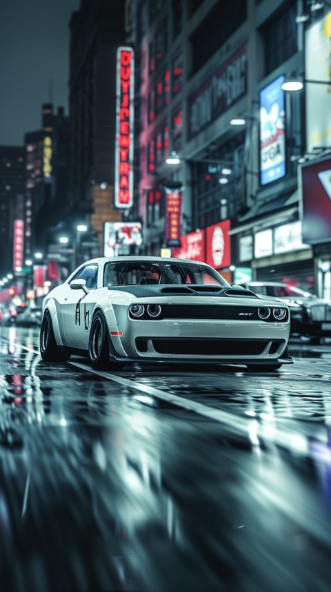 White Dodge Challenger Car Aesthetics (275)