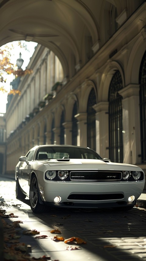 White Dodge Challenger Car Aesthetics (266)