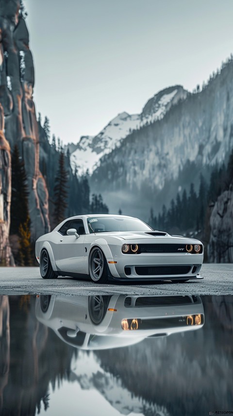 White Dodge Challenger Car Aesthetics (251)