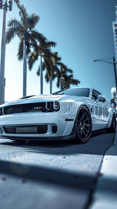 White Dodge Challenger Car Aesthetics (295)