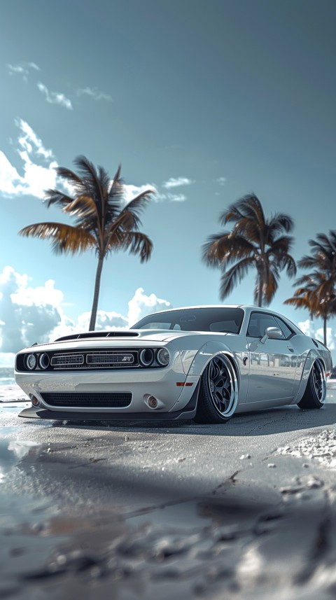 White Dodge Challenger Car Aesthetics (289)