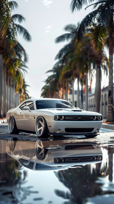 White Dodge Challenger Car Aesthetics (284)