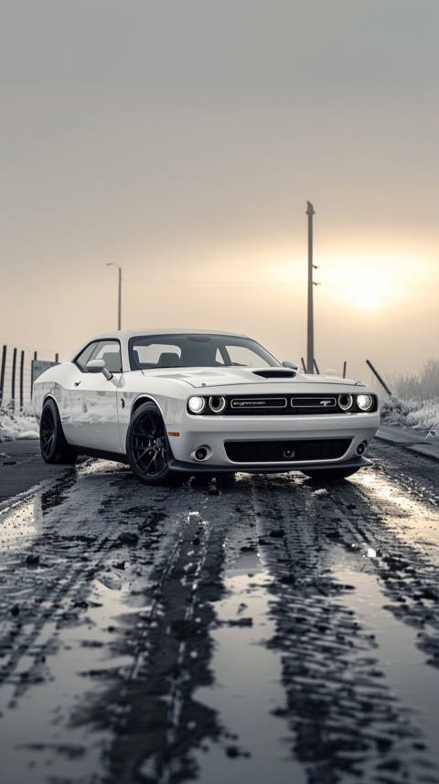 White Dodge Challenger Car Aesthetics (320)