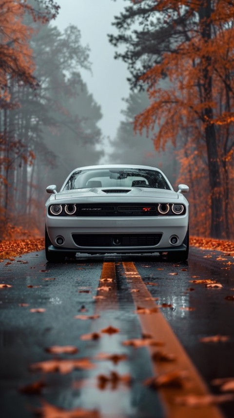 White Dodge Challenger Car Aesthetics (311)