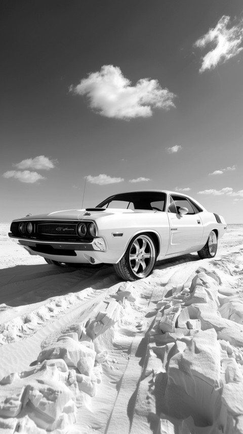 White Dodge Challenger Car Aesthetics (378)