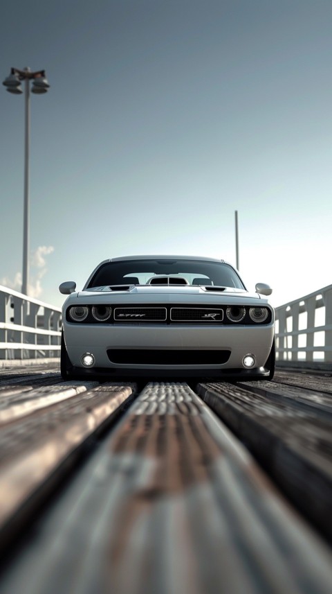 White Dodge Challenger Car Aesthetics (369)